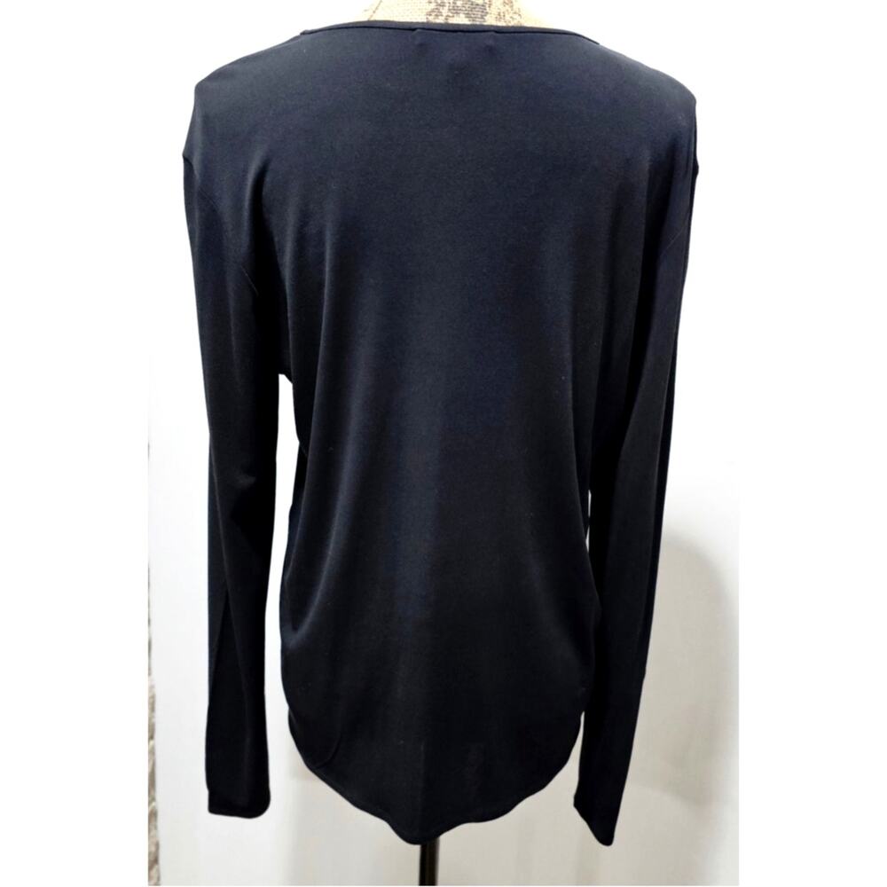 Eileen Fisher 100% Silk Top Blouse Long Sleeve, Black, Womens Sz L - Picture 4 of 8